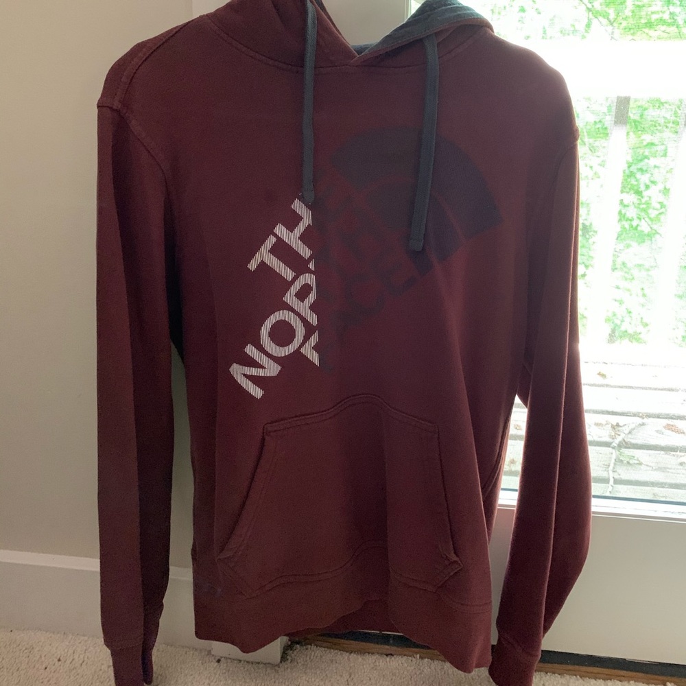 Maroon North Face Fleece Hoodie